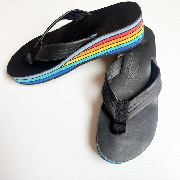 Rainbow- NEW Platform Rainbow Sandals - Picture 1 of 6